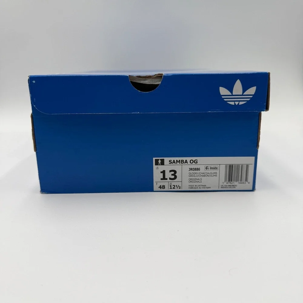 adidas Samba OG Glory Grey Charcoal Gum Men's Size 13 JR0886 NEW